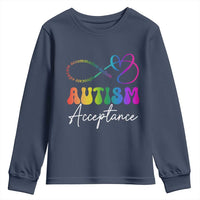 Autism Acceptance Youth Sweatshirt Advocate Educate Accomodate Include Rainbow Infinity Symbol
