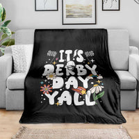 It's Derby Day Y'All Throw Blanket Retro Groovy KY Horse Racing