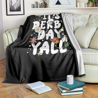 It's Derby Day Y'All Throw Blanket Retro Groovy KY Horse Racing