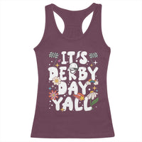 It's Derby Day Y'All Racerback Tank Top Retro Groovy KY Horse Racing