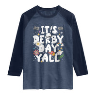 It's Derby Day Y'All Raglan Shirt Retro Groovy KY Horse Racing