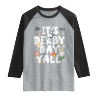 It's Derby Day Y'All Raglan Shirt Retro Groovy KY Horse Racing