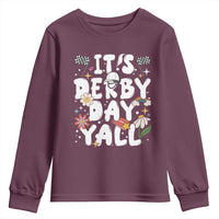 It's Derby Day Y'All Youth Sweatshirt Retro Groovy KY Horse Racing