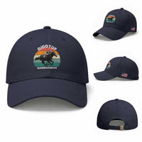 Giddy Up Madafakas Retro Sunset Horse Racing Baseball Cap Funny Sarcastic Equestrian Jockey Vintage 70s