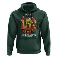Celebrating 152 Years Horse Racing Anniversary Horseshoe Graphic Hoodie Elegant Run Lucky Charm Floral 152nd Anniversary
