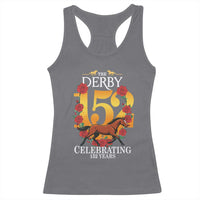 Celebrating 152 Years Horse Racing Anniversary Horseshoe Graphic Racerback Tank Top Elegant Run Lucky Charm Floral 152nd Anniversary