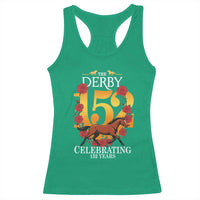 Celebrating 152 Years Horse Racing Anniversary Horseshoe Graphic Racerback Tank Top Elegant Run Lucky Charm Floral 152nd Anniversary