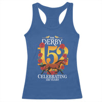 Celebrating 152 Years Horse Racing Anniversary Horseshoe Graphic Racerback Tank Top Elegant Run Lucky Charm Floral 152nd Anniversary