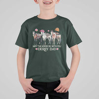 May The Horse Be With You Derby Day 2026 T Shirt For Kid Funny Horse Racing Triple Horse Equestrian Graphic
