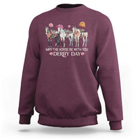 May The Horse Be With You Derby Day 2026 Sweatshirt Funny Horse Racing Triple Horse Equestrian Graphic