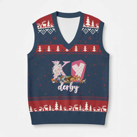 Retro Floral KY Horse Racing Graphic V-Neck Knit Sweater Vest Pink Gingham Southern Belle Derby Day Aesthetic