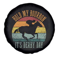 Hold My Bourbon It’s Derby Day Vintage Sunset Spare Tire Cover Funny Horse Racing Enthusiast Retro Graphic