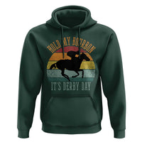 Hold My Bourbon It’s Derby Day Vintage Sunset Hoodie Funny Horse Racing Enthusiast Retro Graphic