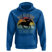 Hold My Bourbon It’s Derby Day Vintage Sunset Hoodie Funny Horse Racing Enthusiast Retro Graphic