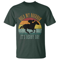 Hold My Bourbon It’s Derby Day Vintage Sunset T Shirt Funny Horse Racing Enthusiast Retro Graphic