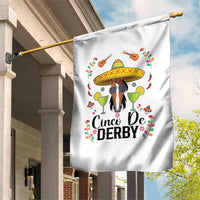 Cinco De Derby Funny Horse Racing Fiesta Garden Flag Mexican Sombrero and Margarita Horse Lover