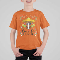 Cinco De Derby Funny Horse Racing Fiesta T Shirt For Kid Mexican Sombrero and Margarita Horse Lover