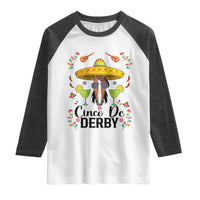 Cinco De Derby Funny Horse Racing Fiesta Raglan Shirt Mexican Sombrero and Margarita Horse Lover