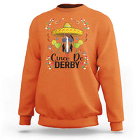 Cinco De Derby Funny Horse Racing Fiesta Sweatshirt Mexican Sombrero and Margarita Horse Lover