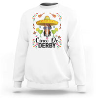 Cinco De Derby Funny Horse Racing Fiesta Sweatshirt Mexican Sombrero and Margarita Horse Lover