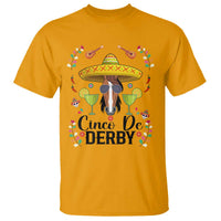 Cinco De Derby Funny Horse Racing Fiesta T Shirt Mexican Sombrero and Margarita Horse Lover