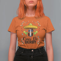 Cinco De Derby Funny Horse Racing Fiesta T Shirt For Women Mexican Sombrero and Margarita Horse Lover