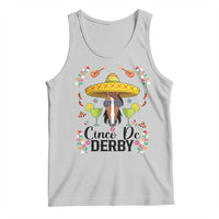 Cinco De Derby Funny Horse Racing Fiesta Tank Top Mexican Sombrero and Margarita Horse Lover