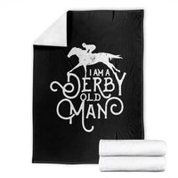 I Am A Derby Old Man Vintage Distressed Graphic Throw Blanket Classic Horse Racing Enthusiast Father’s Day Gift
