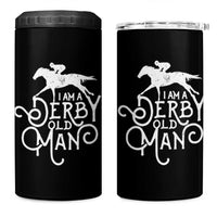 I Am A Derby Old Man Vintage Distressed Graphic 4 in 1 Can Cooler Tumbler Classic Horse Racing Enthusiast Father’s Day Gift