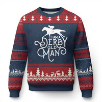 I Am A Derby Old Man Vintage Distressed Graphic Ugly Christmas Sweater Classic Horse Racing Enthusiast Father’s Day Gift