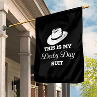 This Is My Derby Day Suit Fedora Hat Graphic Garden Flag Funny Sarcastic Horse Racing Fan Part