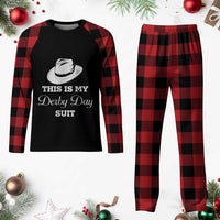 This Is My Derby Day Suit Fedora Hat Graphic Plaid Pajama Set Funny Sarcastic Horse Racing Fan Part