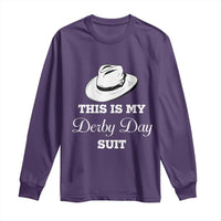 This Is My Derby Day Suit Fedora Hat Graphic Long Sleeve Shirt Funny Sarcastic Horse Racing Fan Part