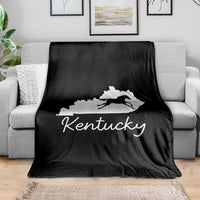 Kentucky State Map with Racing Horse Throw Blanket Bluegrass State Pride Equestrian