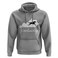 Kentucky State Map with Racing Horse Hoodie Bluegrass State Pride Equestrian
