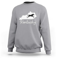 Kentucky State Map with Racing Horse Sweatshirt Bluegrass State Pride Equestrian