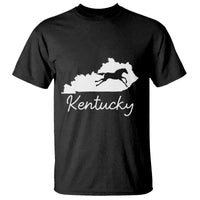 Kentucky State Map with Racing Horse T Shirt Bluegrass State Pride Equestrian