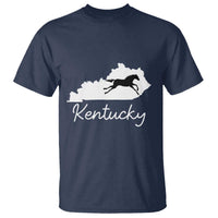 Kentucky State Map with Racing Horse T Shirt Bluegrass State Pride Equestrian