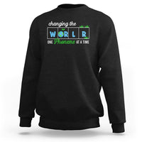 Teacher Sweatshirt Changing The World One Phoneme At A Time Motivational Quote Teaching - Wonder Print Shop