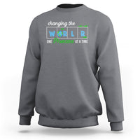 Teacher Sweatshirt Changing The World One Phoneme At A Time Motivational Quote Teaching - Wonder Print Shop