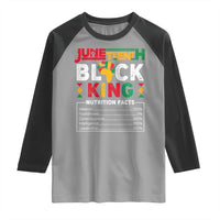 Funny Black King Nutrition Facts Raglan Shirt African American