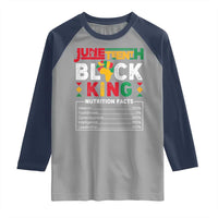 Funny Black King Nutrition Facts Raglan Shirt African American