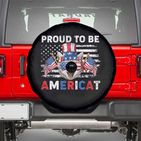 Patriotic American Cat Spare Tire Cover Proud To Be An Americat US Flag 4th Of July