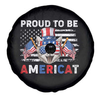 Patriotic American Cat Spare Tire Cover Proud To Be An Americat US Flag 4th Of July