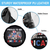 Patriotic American Cat Spare Tire Cover Proud To Be An Americat US Flag 4th Of July