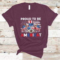 American Cat T Shirt Proud To Be An Americat Patriotic American Cat 4th Of July Americat US Flag - Wonder Print Shop