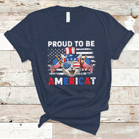 American Cat T Shirt Proud To Be An Americat Patriotic American Cat 4th Of July Americat US Flag - Wonder Print Shop