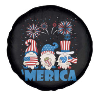 4th of July Gnome Spare Tire Cover Merica Gnomes USA Flag Fireworks
