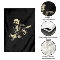 George Washington Rock Star Vintage Portrait Garden Flag Funny Electric Guitar Player Founding Father Retro Aesthetic Patriotic Graphic