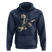 George Washington Rock Star Vintage Portrait Hoodie Funny Electric Guitar Player Founding Father Retro Aesthetic Patriotic Graphic